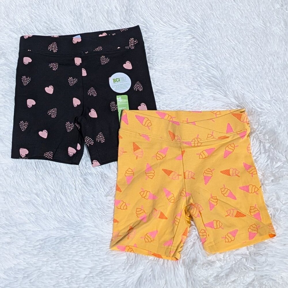 Anko's Pack of 2 Colorful Kids' Shorts with Icecream& Hearts Themes NWT